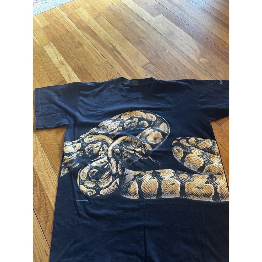 Vintage Habitat Black Snake Graphic Double sided T‎ Shirt Adult XL 1997 Arizona